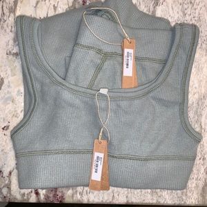 SKIMS Waffle Scoop Bra & Legging Set Mineral